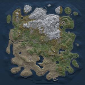 Thumbnail Rust Map: Procedural Map, Size: 4200, Seed: 3072025, 14 Monuments