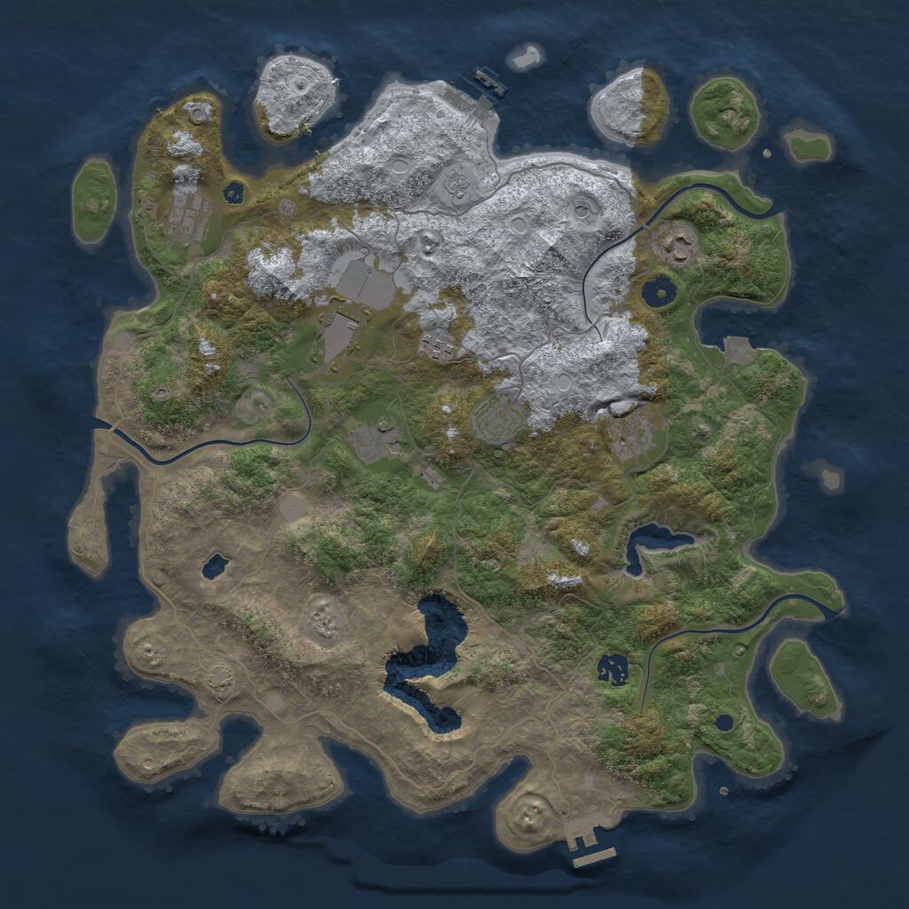 Rust Map: Procedural Map, Size: 4200, Seed: 3072025, 14 Monuments