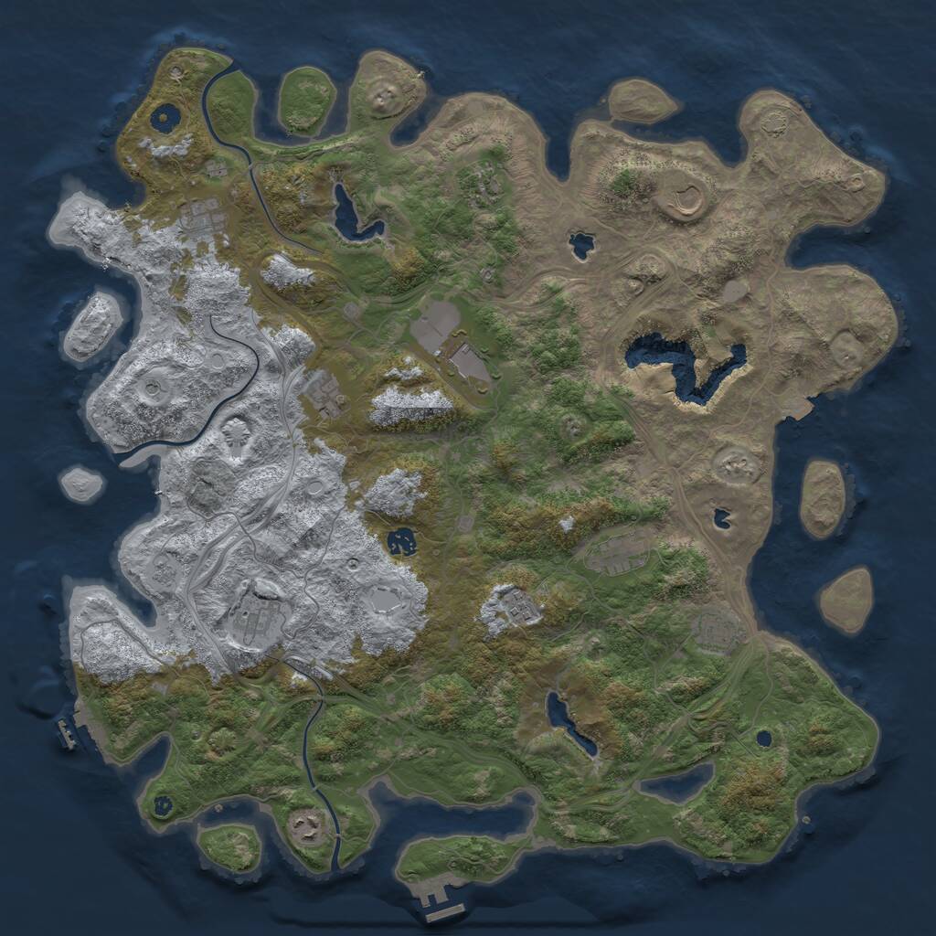 Rust Map: Procedural Map, Size: 4800, Seed: 67893456, 17 Monuments