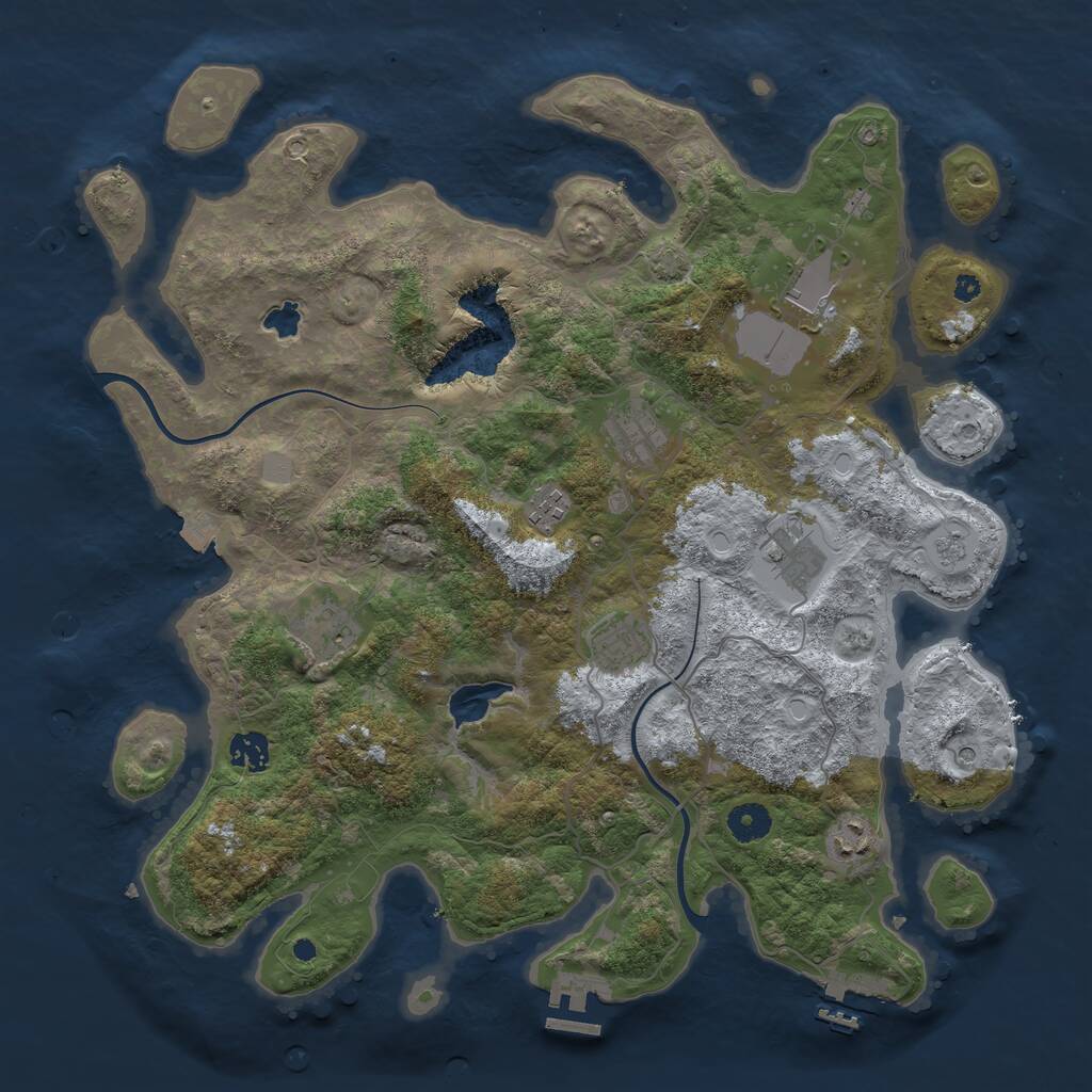 Rust Map: Procedural Map, Size: 4000, Seed: 1595931038, 14 Monuments