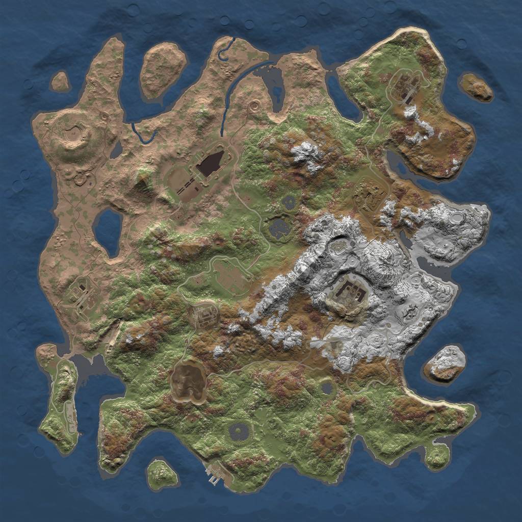 Rust Map: Procedural Map, Size: 4000, Seed: 1595931038, 16 Monuments