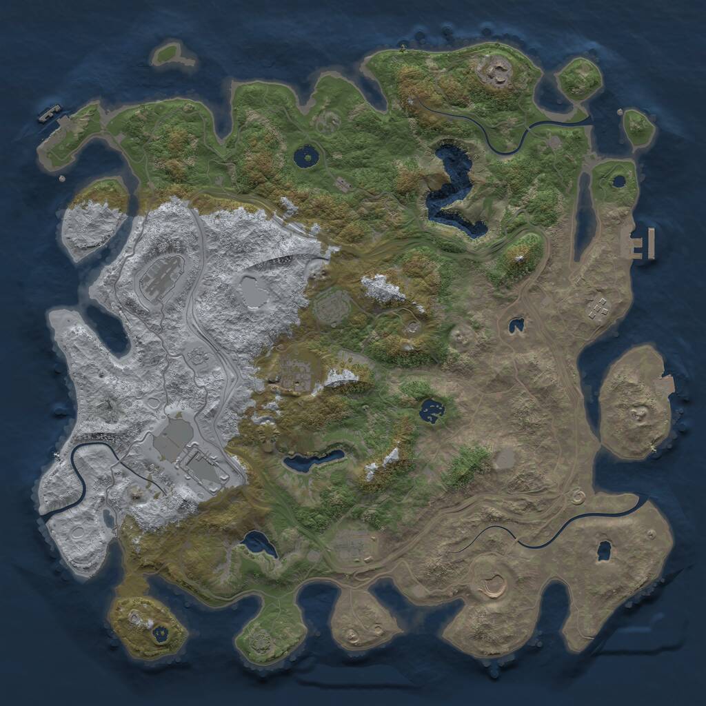 Rust Map: Procedural Map, Size: 4500, Seed: 130073794, 15 Monuments