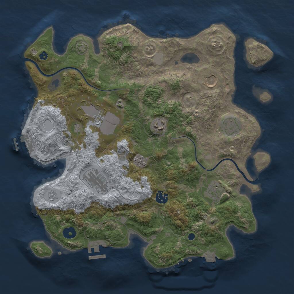 Rust Map: Procedural Map, Size: 3500, Seed: 20250306, 14 Monuments