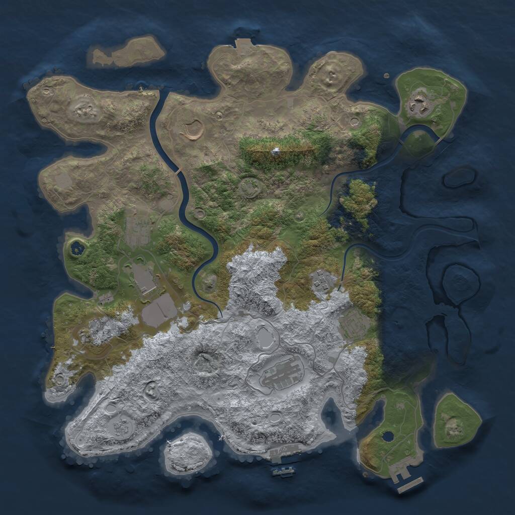 Rust Map: Procedural Map, Size: 3800, Seed: 51816320, 14 Monuments