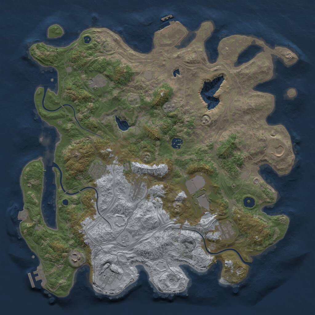 Rust Map: Procedural Map, Size: 4250, Seed: 490420292, 16 Monuments