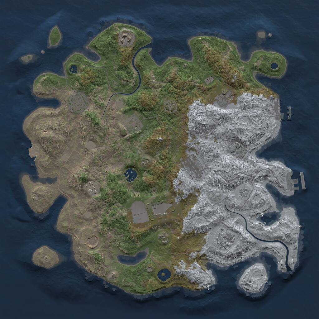 Rust Map: Procedural Map, Size: 3800, Seed: 75488141, 15 Monuments