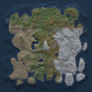 Thumbnail Rust Map: Procedural Map, Size: 4000, Seed: 1122209340, 12 Monuments