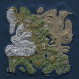 Thumbnail Rust Map: Procedural Map, Size: 4000, Seed: 691, 13 Monuments