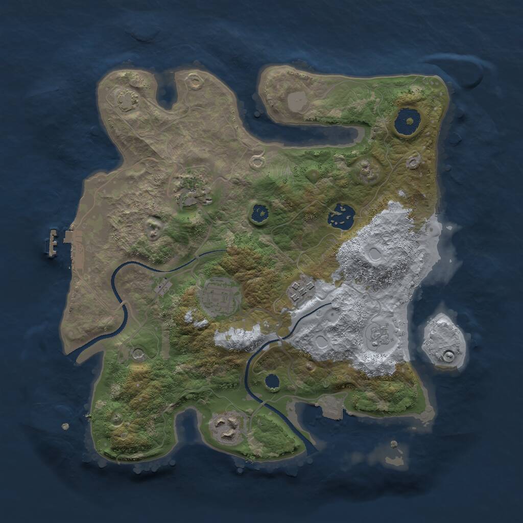 Rust Map: Procedural Map, Size: 3000, Seed: 1480237509, 10 Monuments