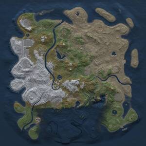 Thumbnail Rust Map: Procedural Map, Size: 4500, Seed: 1953041032, 17 Monuments
