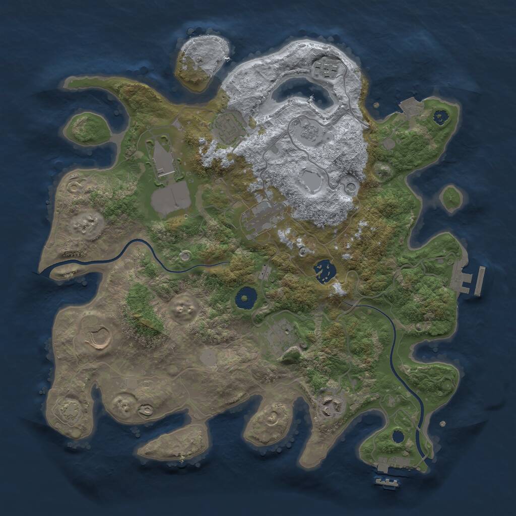 Rust Map: Procedural Map, Size: 3500, Seed: 613704521, 14 Monuments