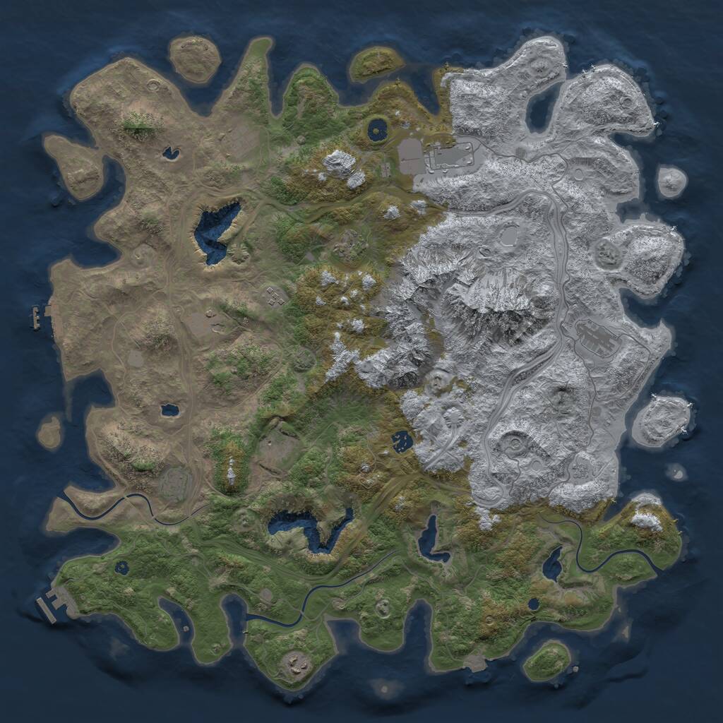 Rust Map: Procedural Map, Size: 5073, Seed: 3566136, 16 Monuments