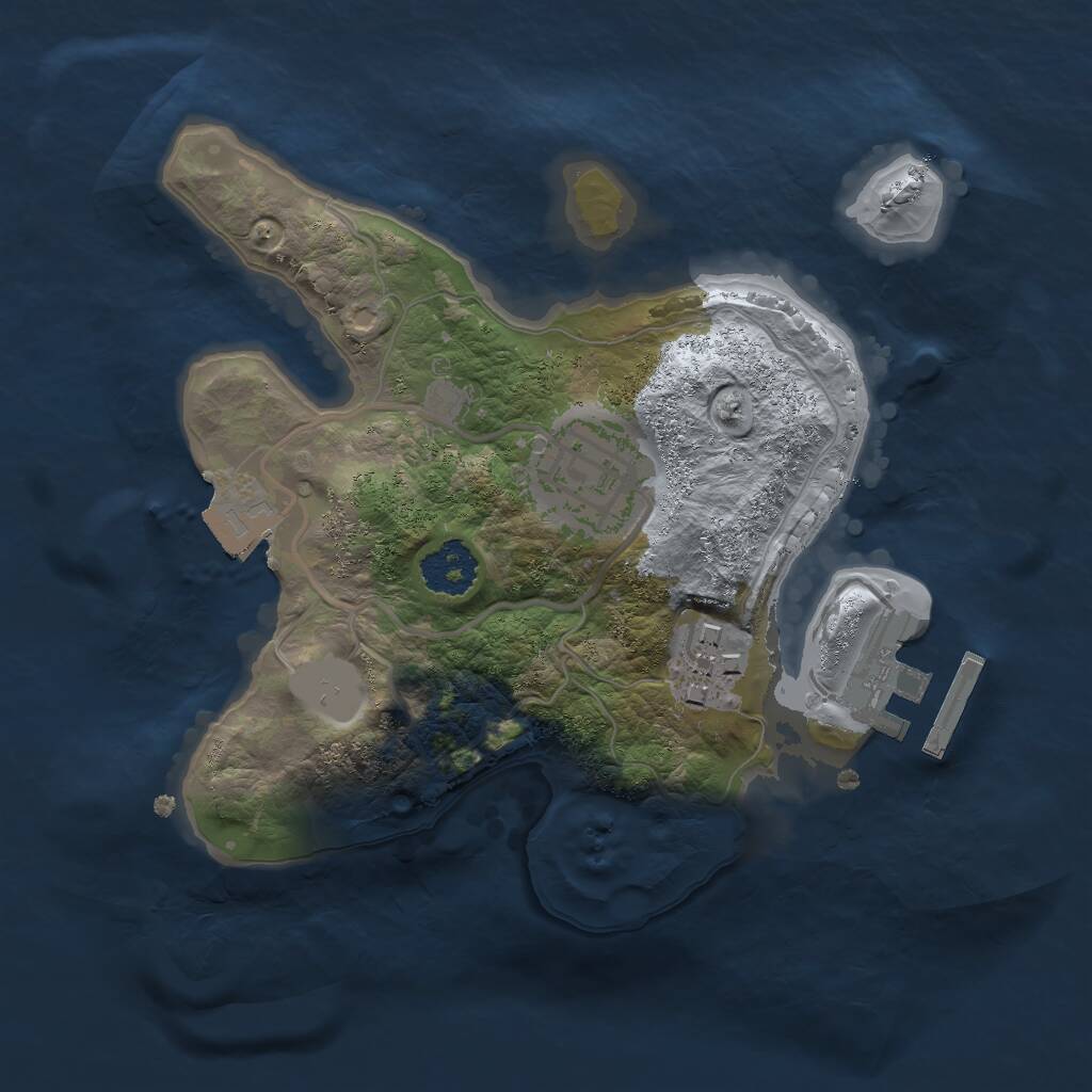 Rust Map: Procedural Map, Size: 2000, Seed: 1674624166, 4 Monuments