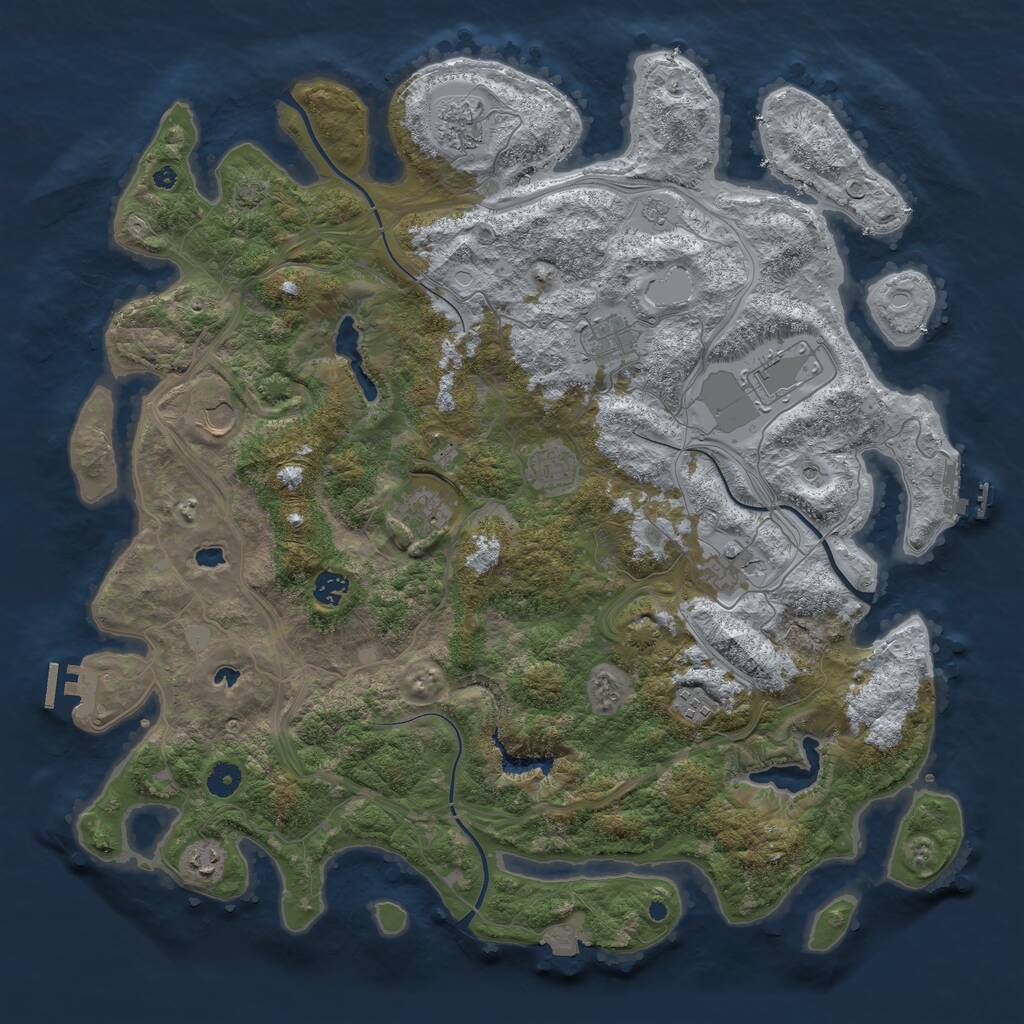 Rust Map: Procedural Map, Size: 4500, Seed: 637688408, 16 Monuments
