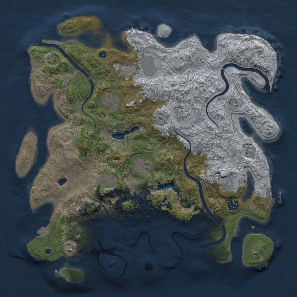 Rust Map: Procedural Map, Size: 4000, Seed: 934177897, 15 Monuments