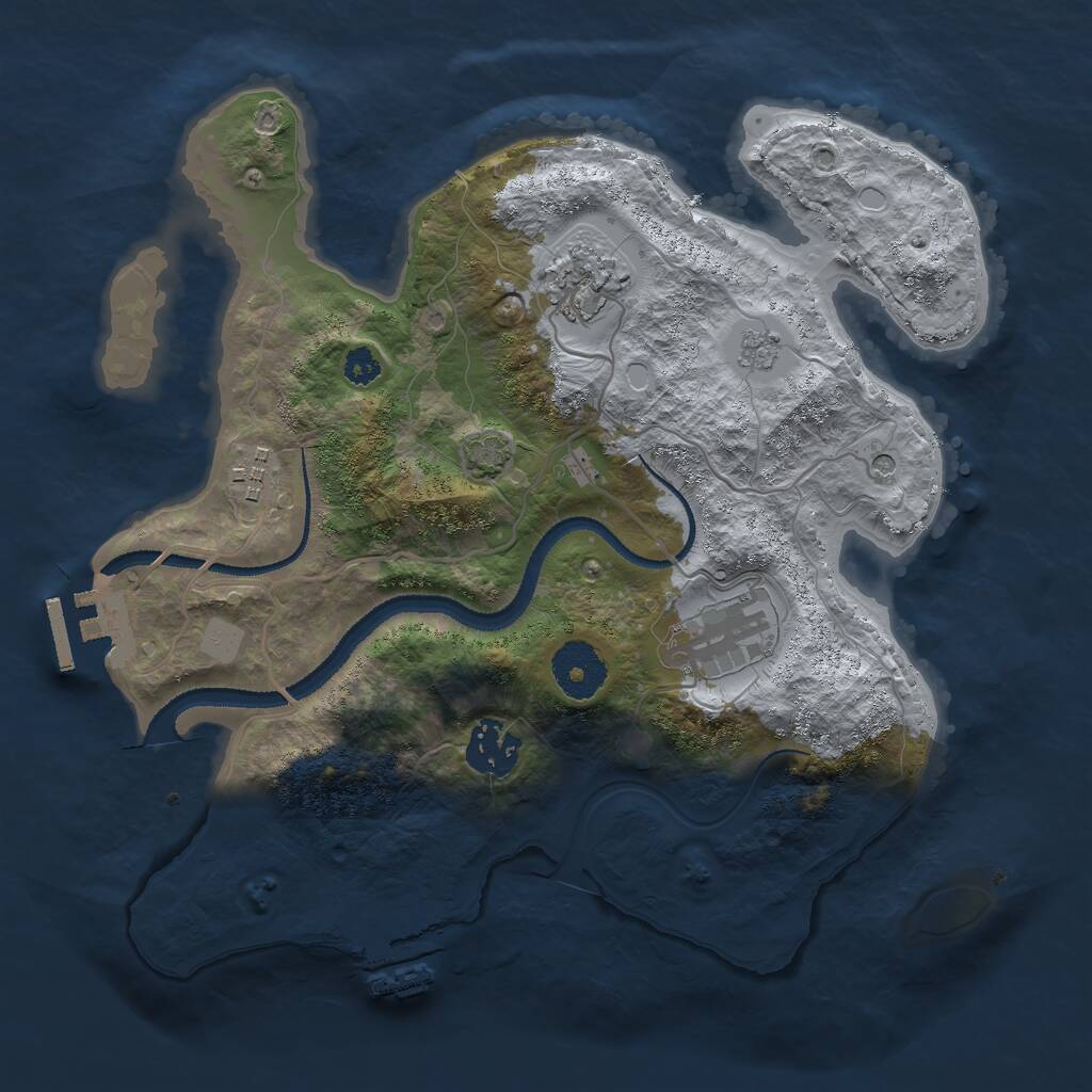 Rust Map: Procedural Map, Size: 3000, Seed: 4287, 10 Monuments