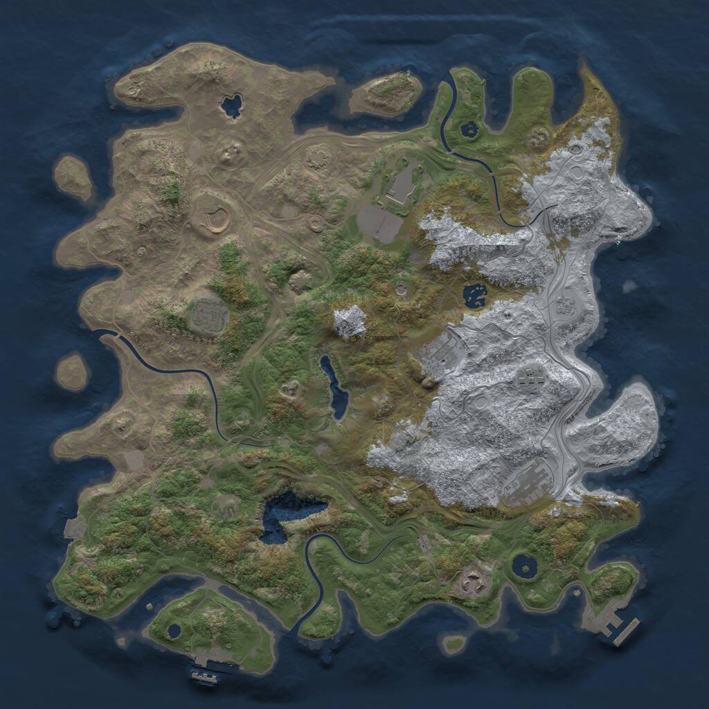Rust Map: Procedural Map, Size: 4250, Seed: 1540502191, 14 Monuments