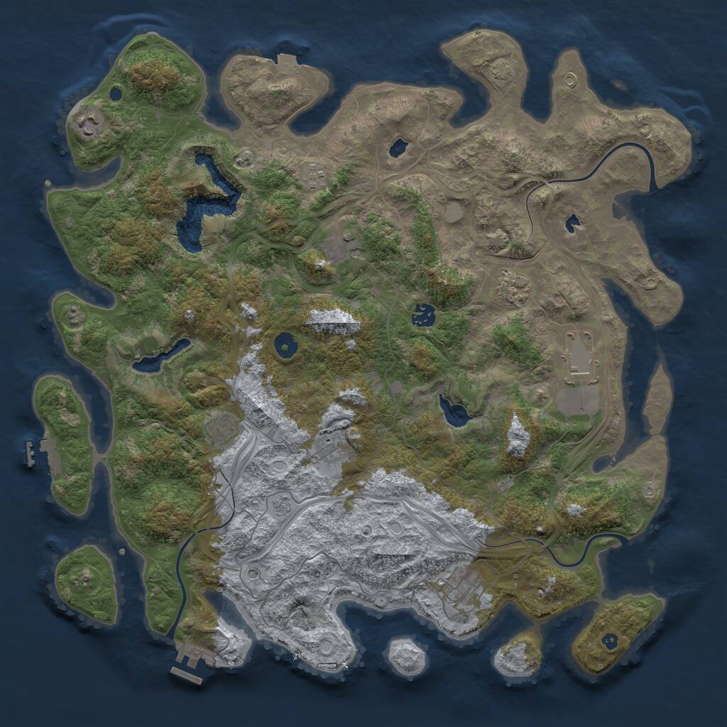 Rust Map: Procedural Map, Size: 4500, Seed: 1096234954, 15 Monuments