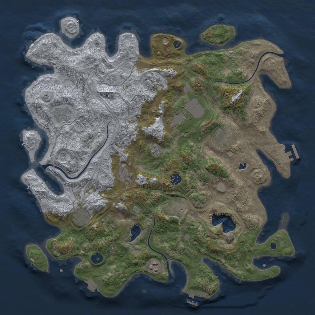 Rust Map: Procedural Map, Size: 4250, Seed: 886615, 16 Monuments