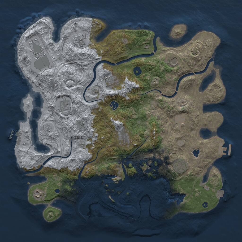 Rust Map: Procedural Map, Size: 4250, Seed: 1538675090, 17 Monuments