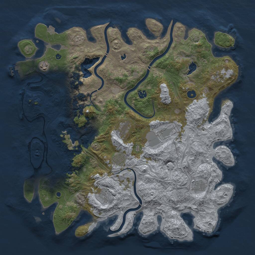 Rust Map: Procedural Map, Size: 4500, Seed: 20250307, 14 Monuments