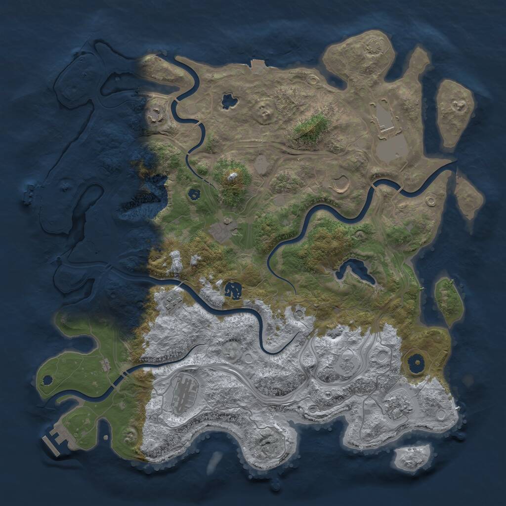 Rust Map: Procedural Map, Size: 4250, Seed: 1579570284, 14 Monuments
