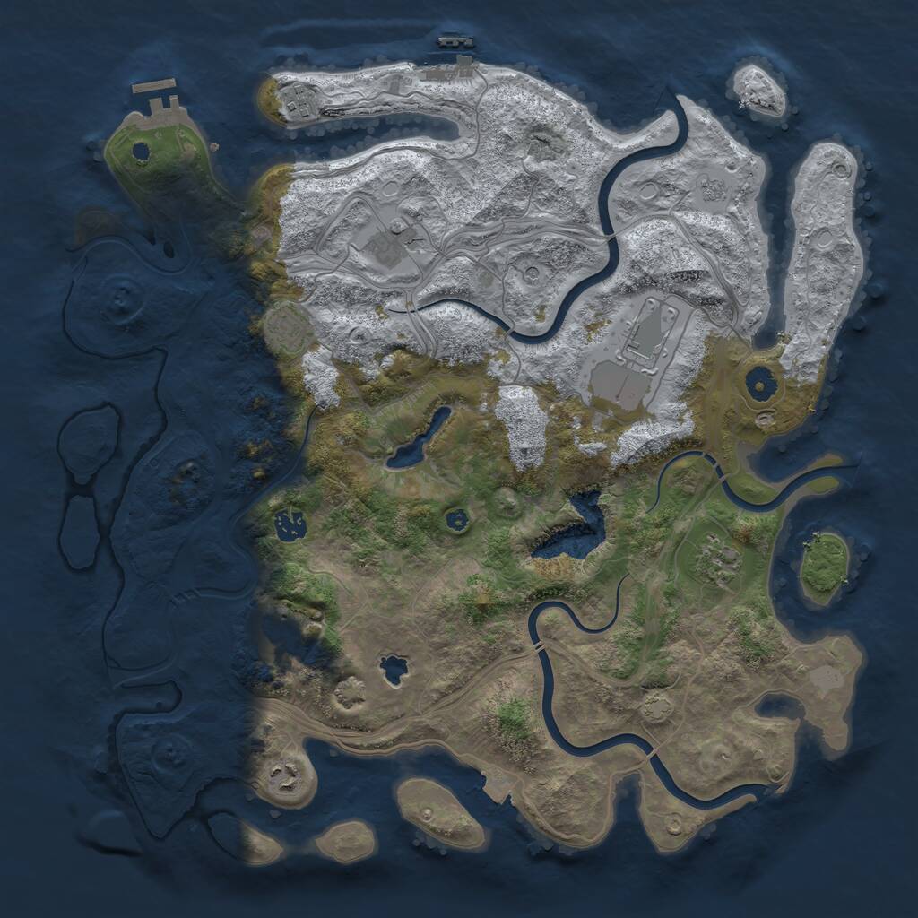 Rust Map: Procedural Map, Size: 4250, Seed: 646411795, 14 Monuments
