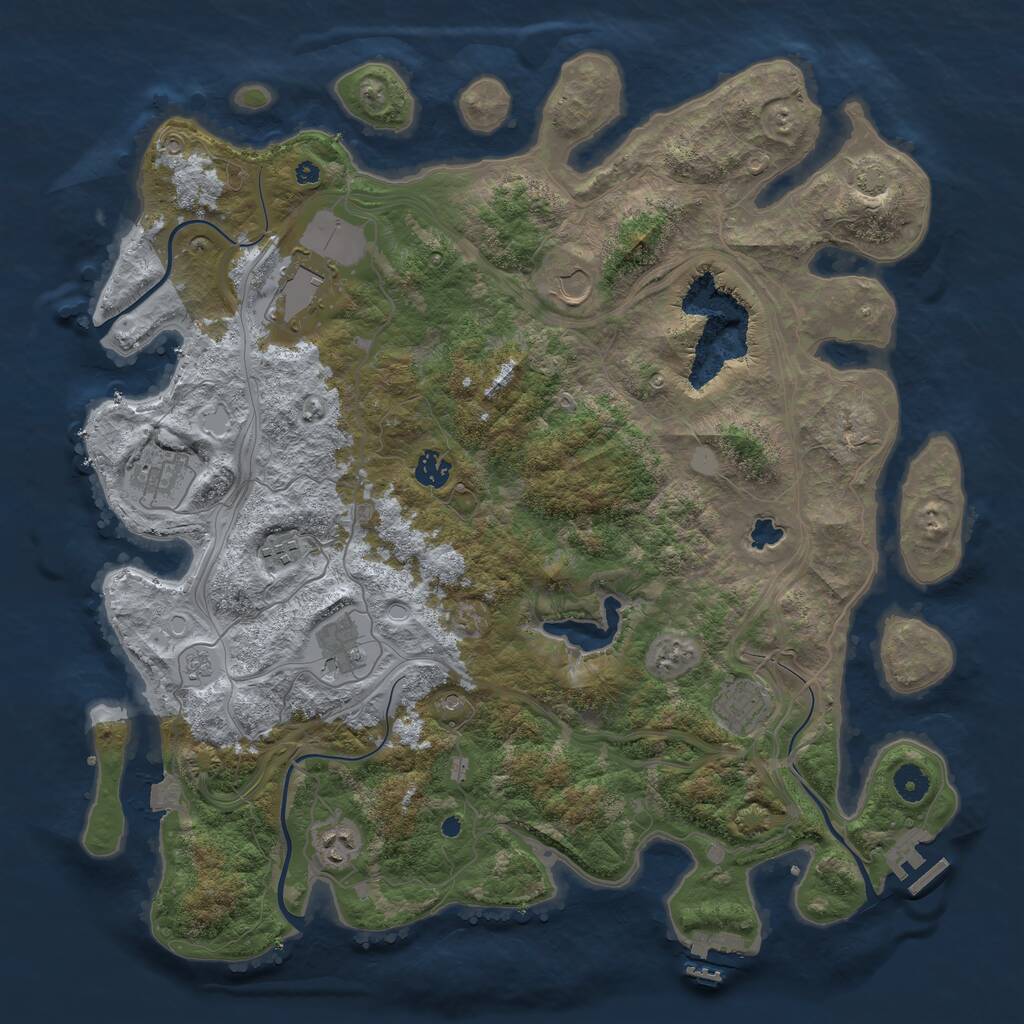 Rust Map: Procedural Map, Size: 4300, Seed: 90058650, 14 Monuments