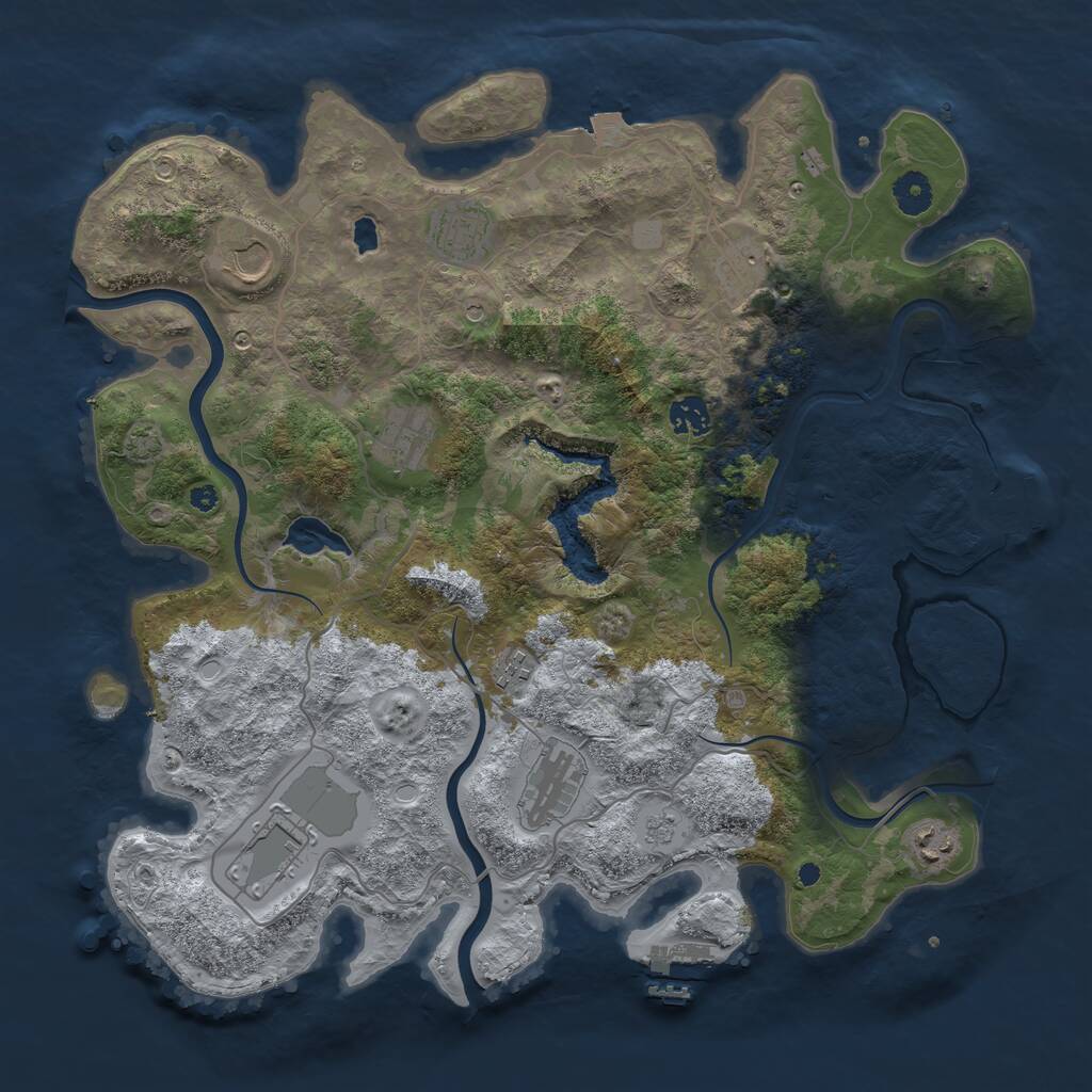 Rust Map: Procedural Map, Size: 4000, Seed: 19452, 15 Monuments