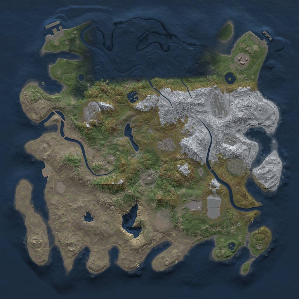 Rust Map: Procedural Map, Size: 4000, Seed: 1716801796, 15 Monuments