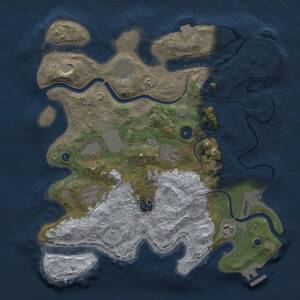 Thumbnail Rust Map: Procedural Map, Size: 3500, Seed: 1641843209, 13 Monuments