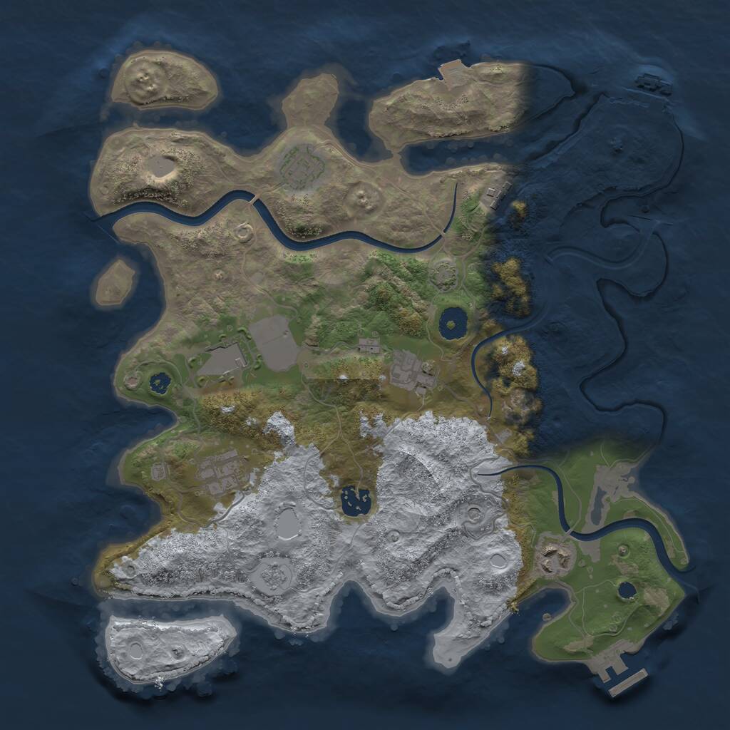 Rust Map: Procedural Map, Size: 3500, Seed: 1641843209, 13 Monuments