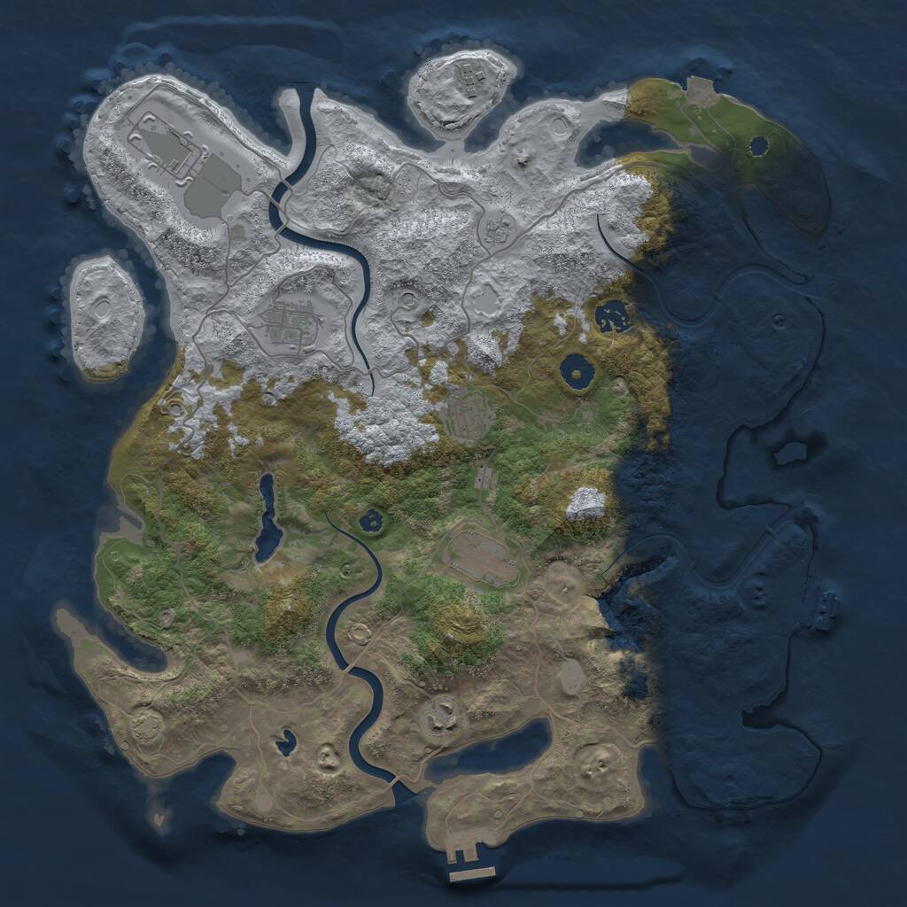Rust Map: Procedural Map, Size: 4000, Seed: 18467448, 13 Monuments