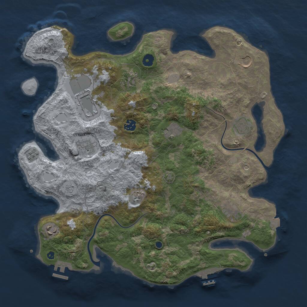 Rust Map: Procedural Map, Size: 3900, Seed: 98978, 16 Monuments