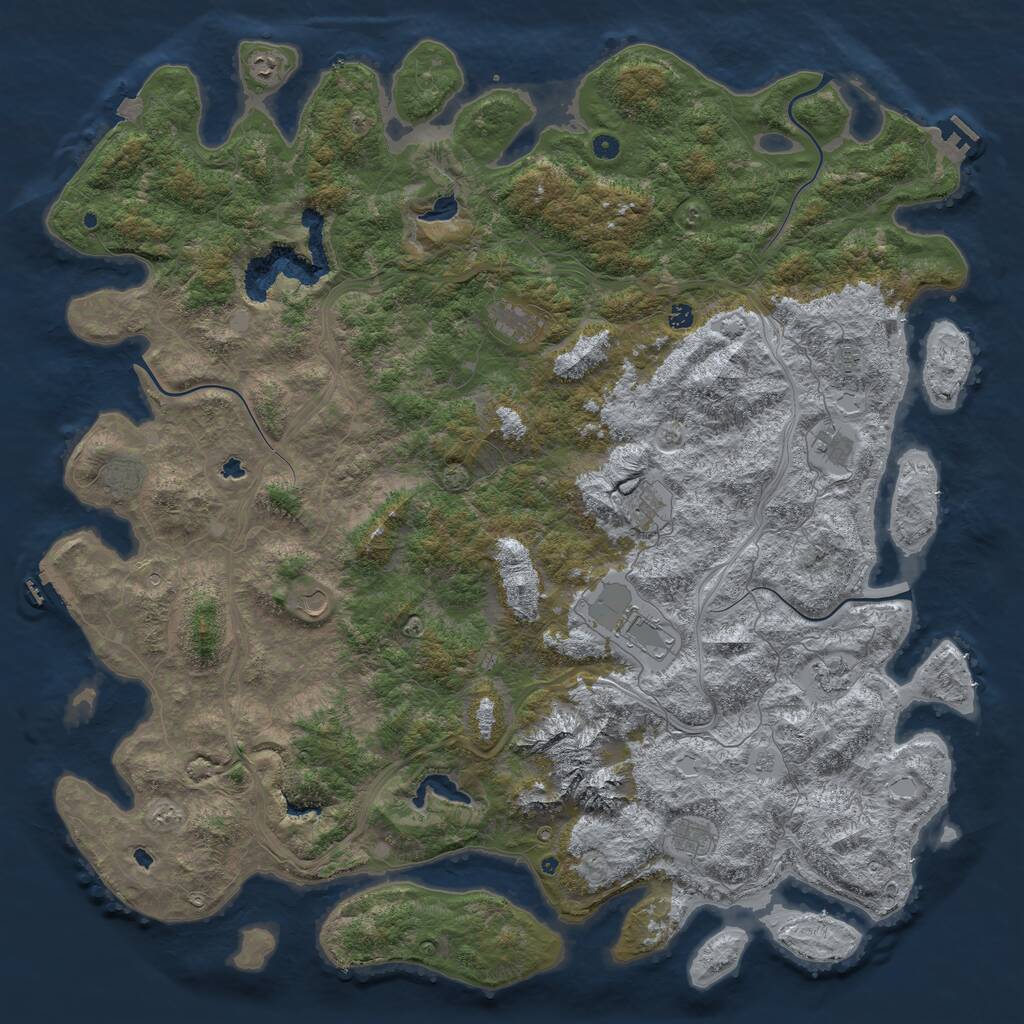 Rust Map: Procedural Map, Size: 6000, Seed: 12606730, 17 Monuments