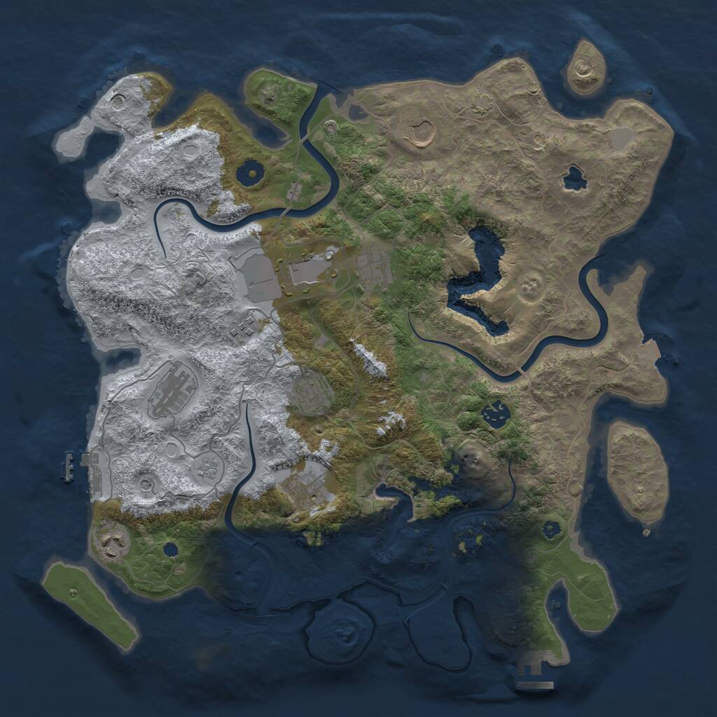 Rust Map: Procedural Map, Size: 4000, Seed: 1616751686, 15 Monuments