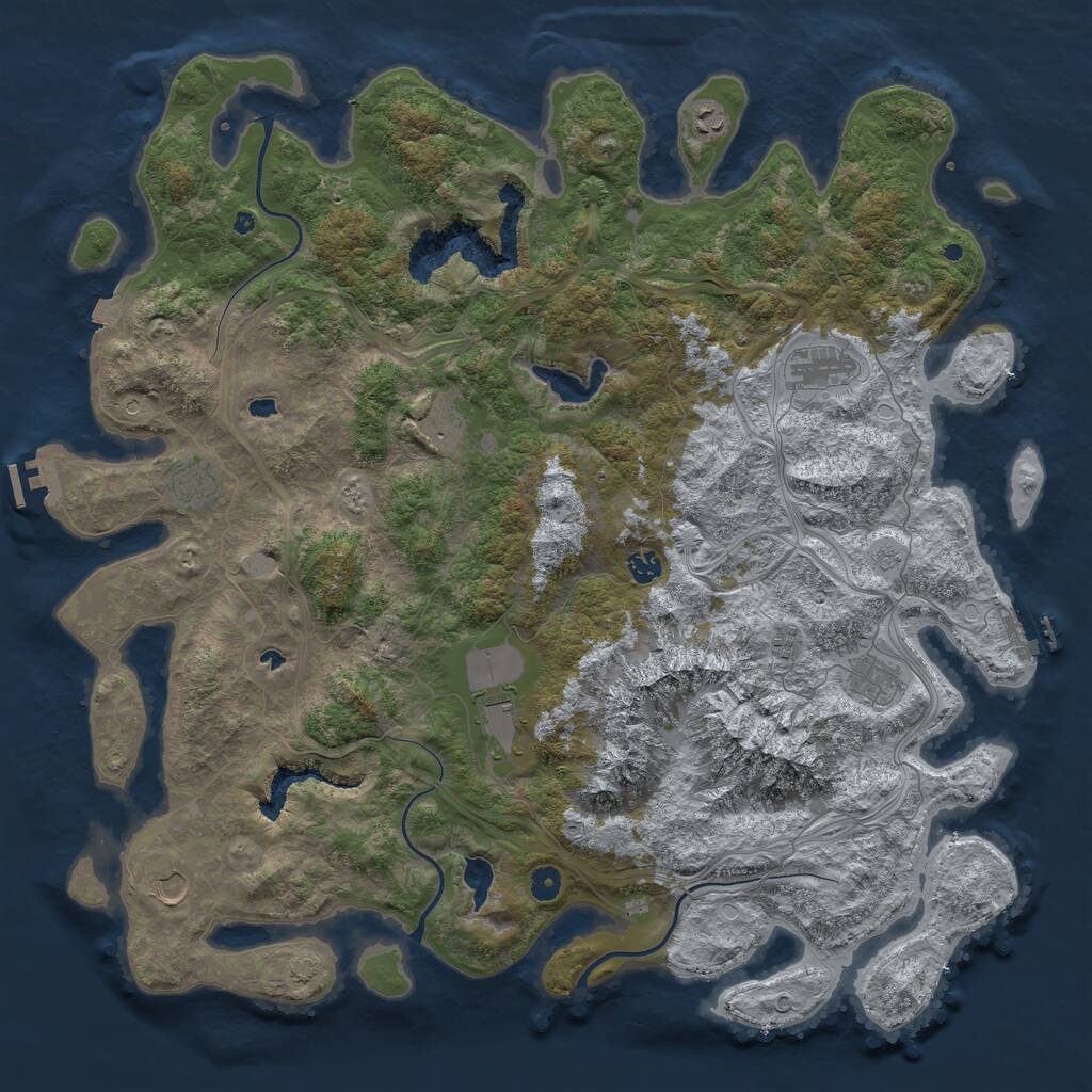 Rust Map: Procedural Map, Size: 5000, Seed: 399248243, 15 Monuments