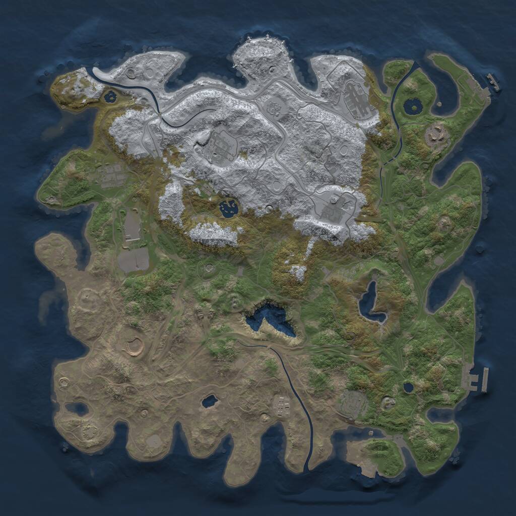 Rust Map: Procedural Map, Size: 4250, Seed: 46397442, 16 Monuments