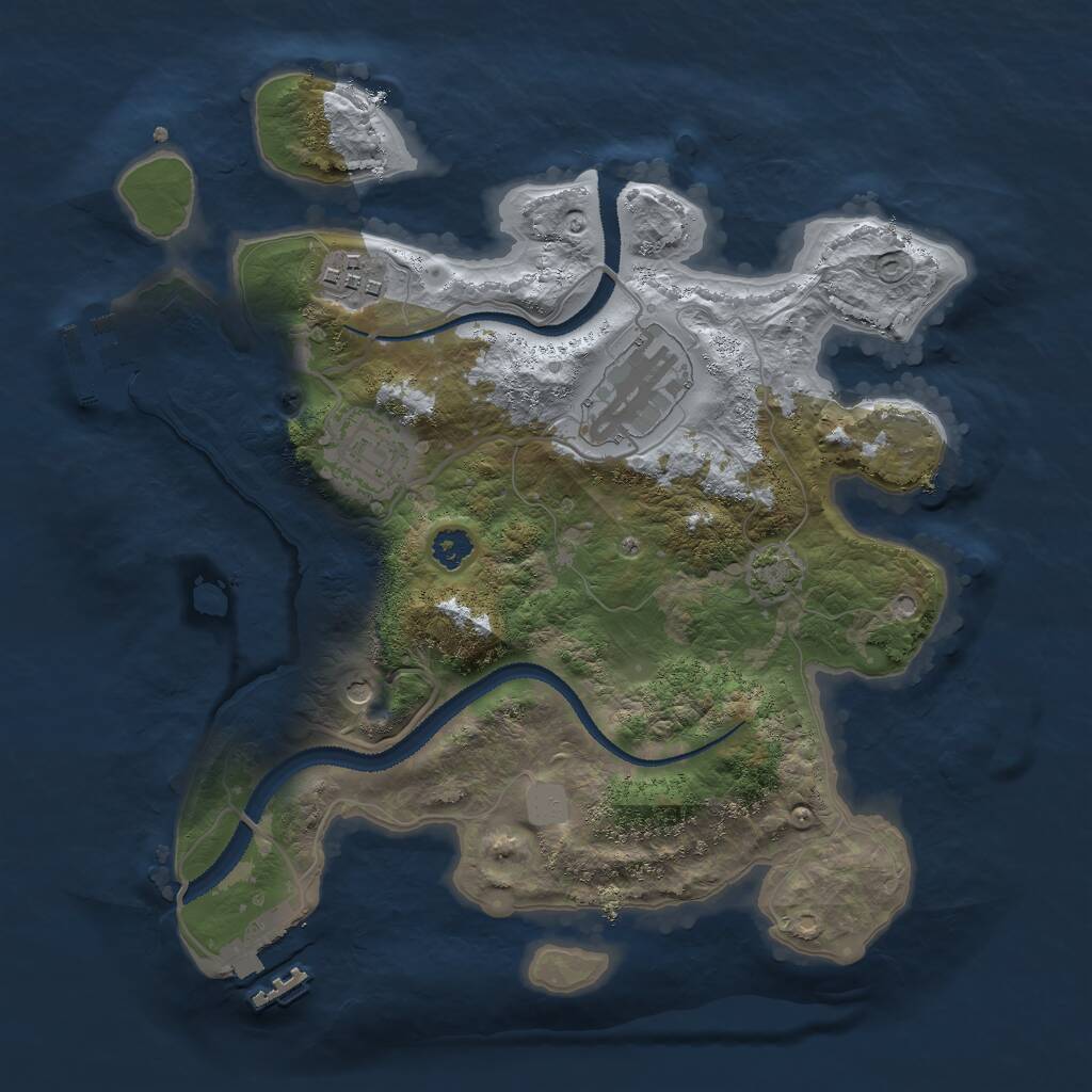 Rust Map: Procedural Map, Size: 2800, Seed: 869595512, 8 Monuments