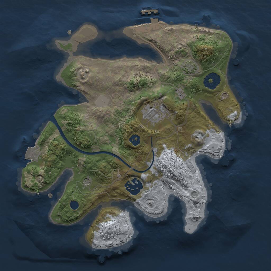 Rust Map: Procedural Map, Size: 2500, Seed: 894, 6 Monuments