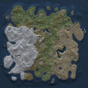 Thumbnail Rust Map: Procedural Map, Size: 4250, Seed: 32578, 13 Monuments