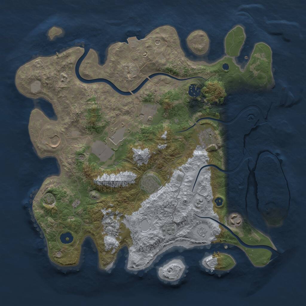 Rust Map: Procedural Map, Size: 3700, Seed: 1327244143, 14 Monuments