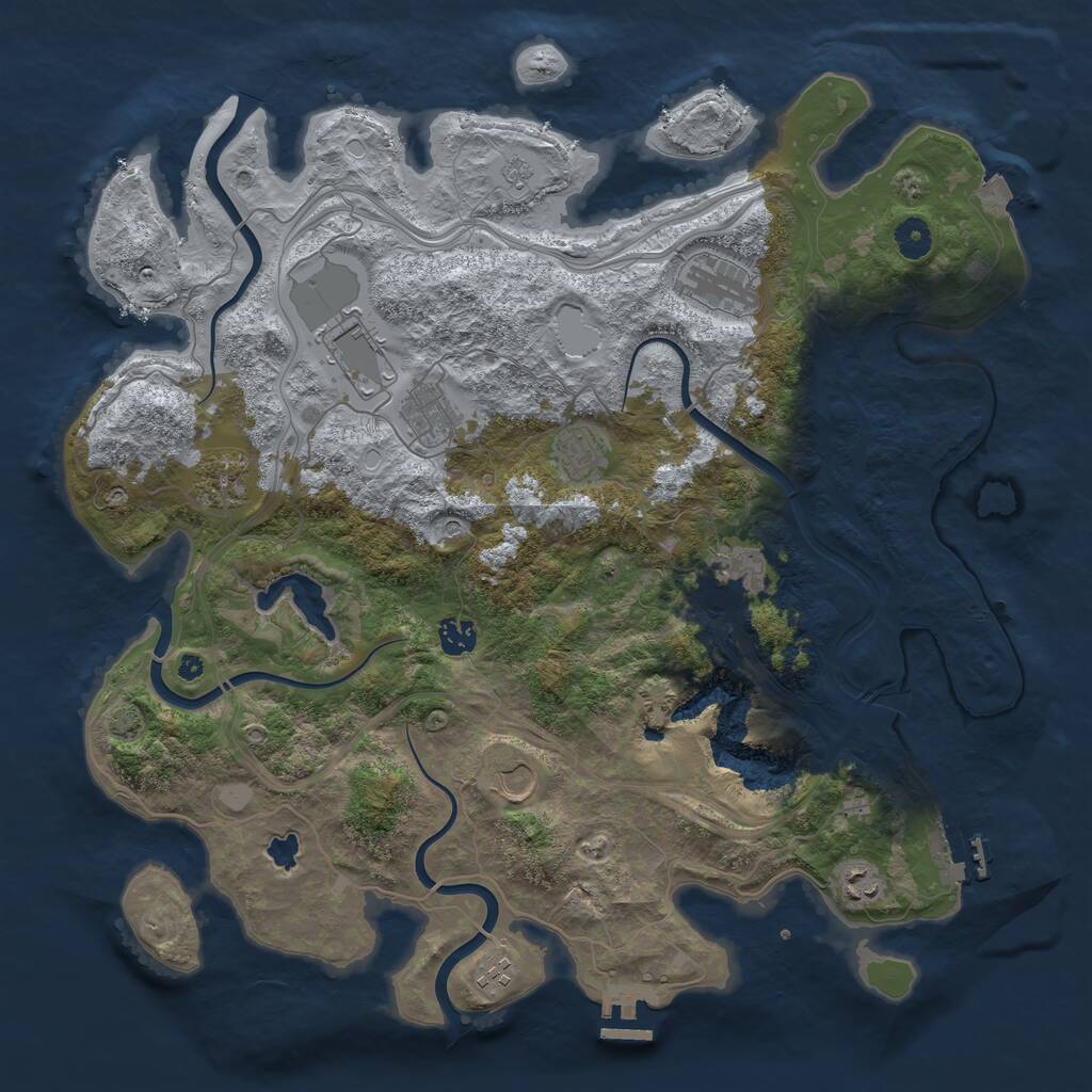 Rust Map: Procedural Map, Size: 4250, Seed: 1700966679, 16 Monuments