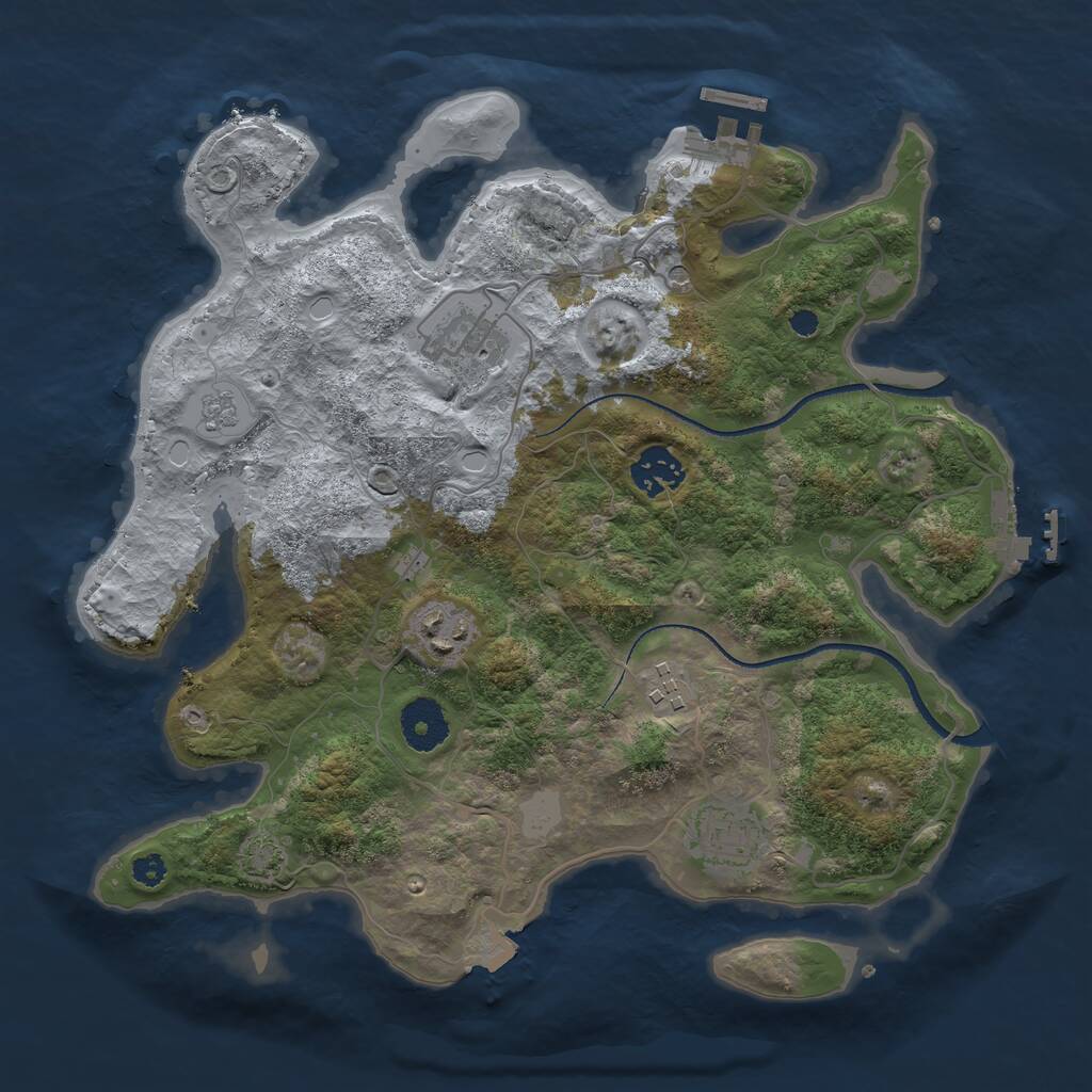 Rust Map: Procedural Map, Size: 3300, Seed: 1780124959, 11 Monuments