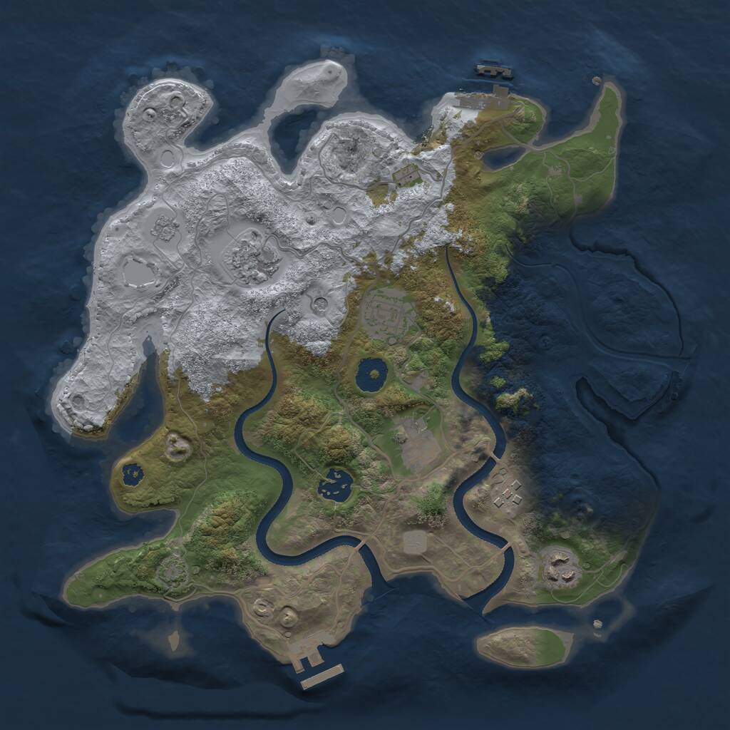 Rust Map: Procedural Map, Size: 3300, Seed: 1780124959, 12 Monuments