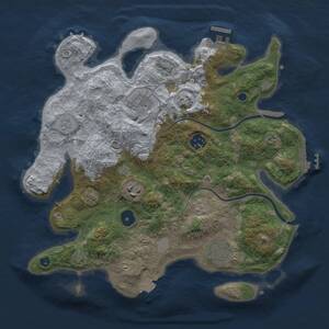 Thumbnail Rust Map: Procedural Map, Size: 3300, Seed: 1780124959, 11 Monuments