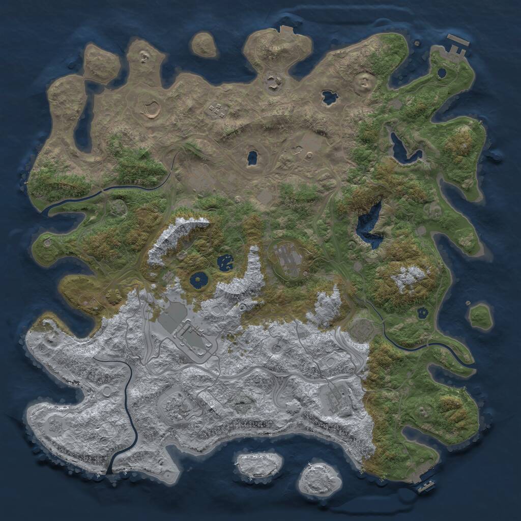 Rust Map: Procedural Map, Size: 4592, Seed: 677, 17 Monuments