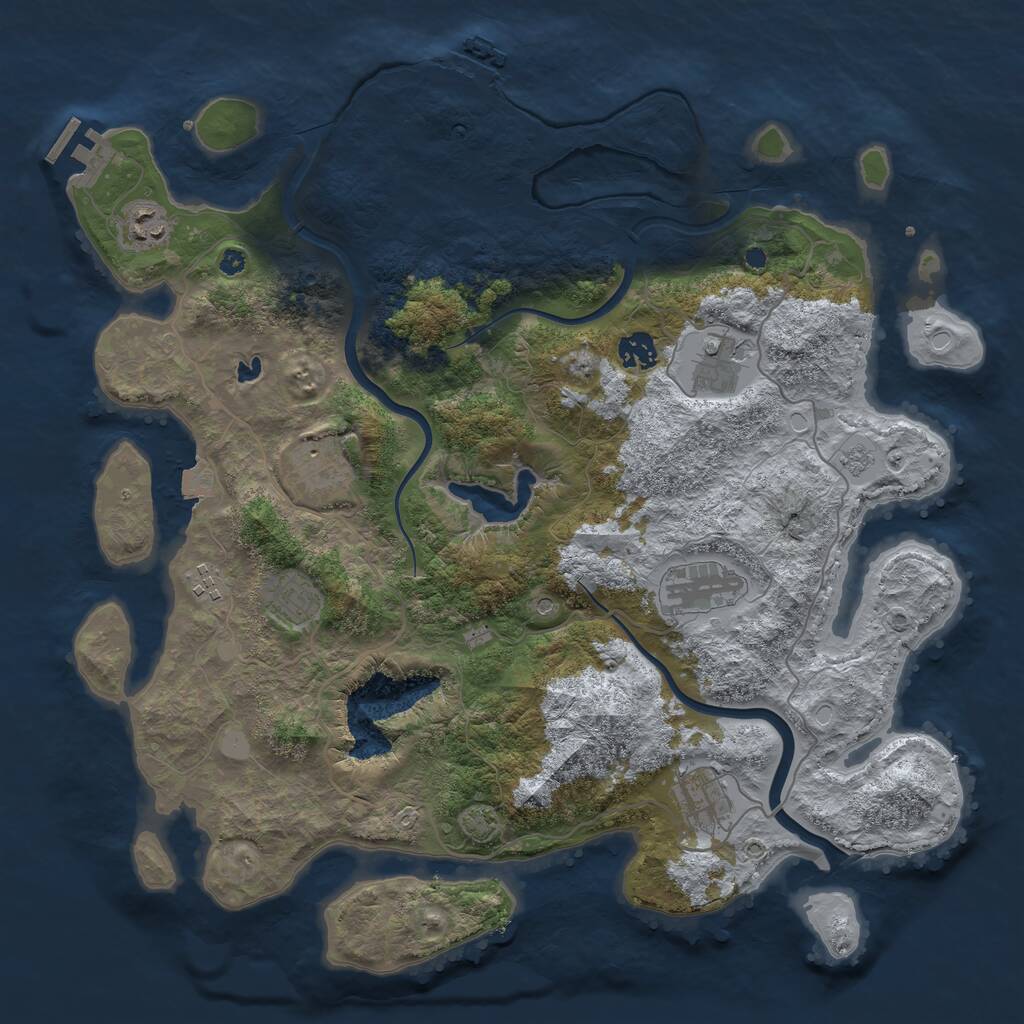 Rust Map: Procedural Map, Size: 4000, Seed: 19042025, 14 Monuments