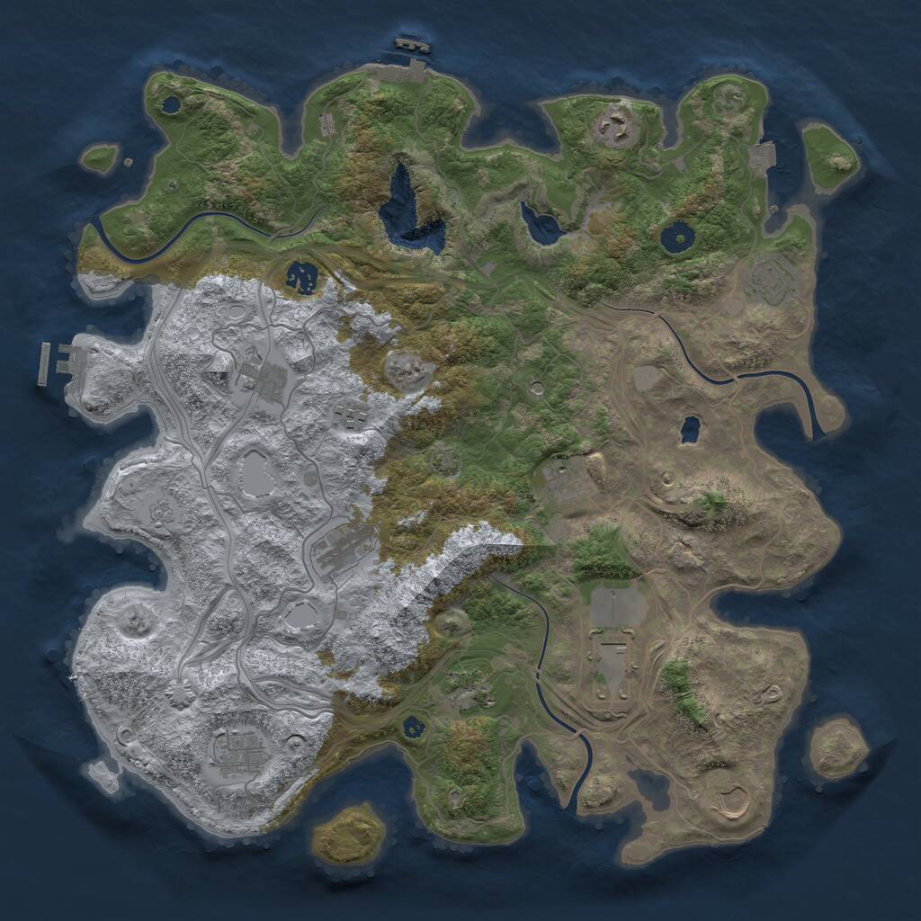 Rust Map: Procedural Map, Size: 4250, Seed: 458075955, 17 Monuments