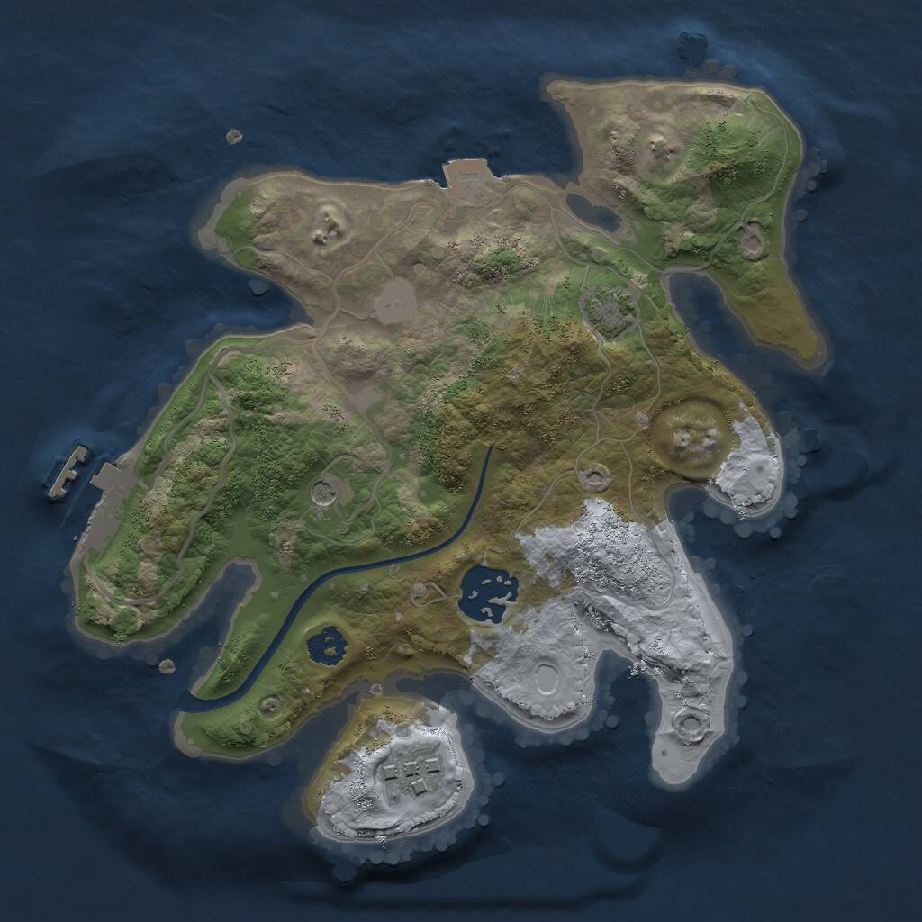 Rust Map: Procedural Map, Size: 2400, Seed: 894, 6 Monuments